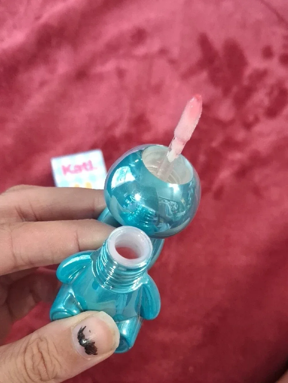 Kati Bunny Lip Gloss Keychain - Teal